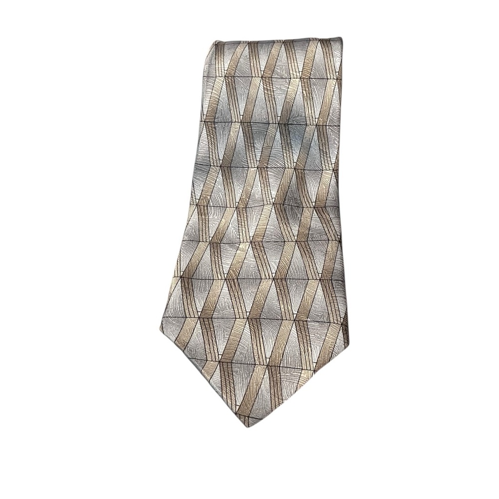 Grateful Dead Vintage Silver and Gold The Vault Sixteenth Set Silk Geometric Tie